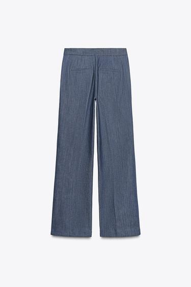 ZW COLLECTION MINIMALIST TROUSERS - Blue by Zara - Image 7