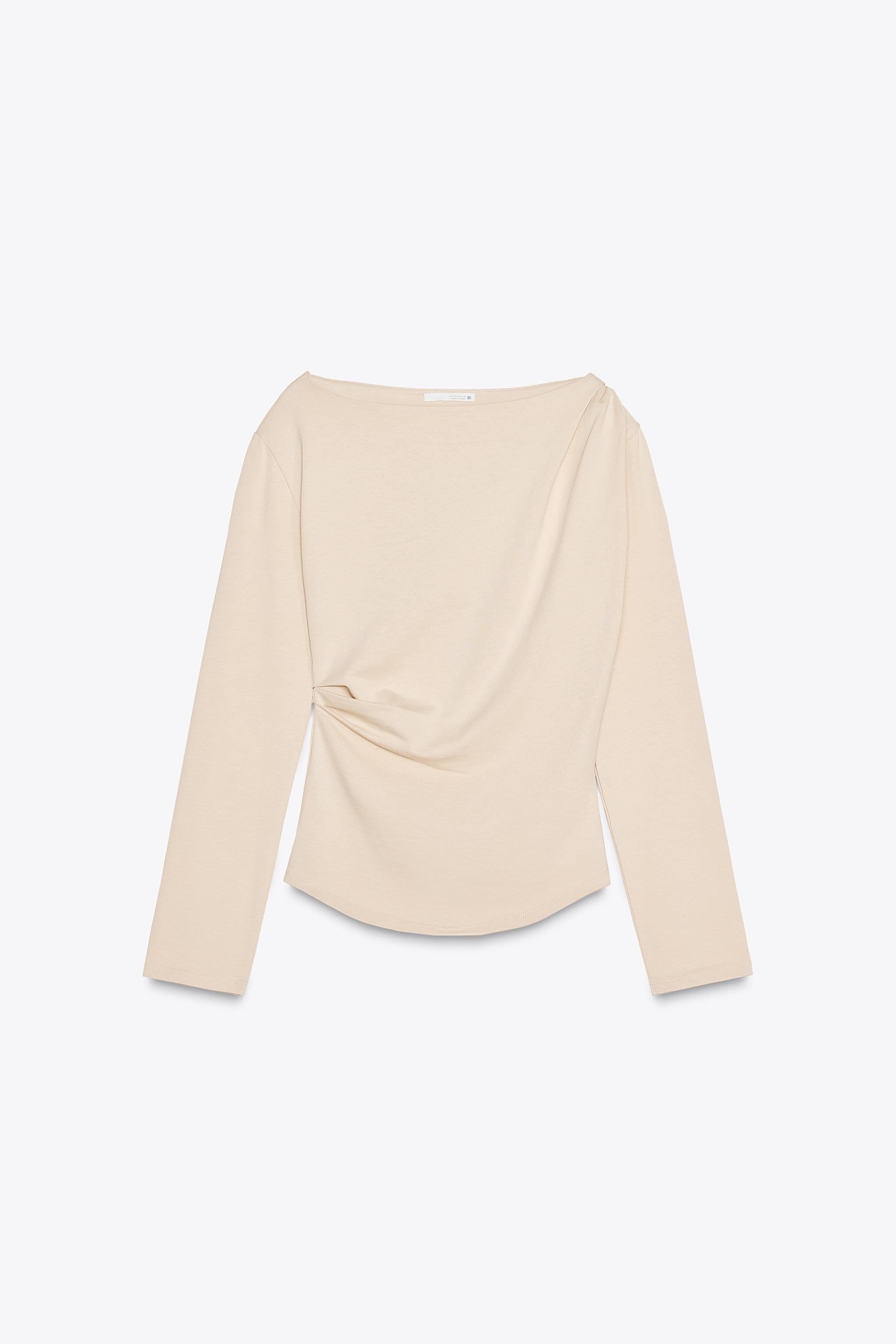 SIDE DRAPED TOP - Dark eggplant | ZARA United States