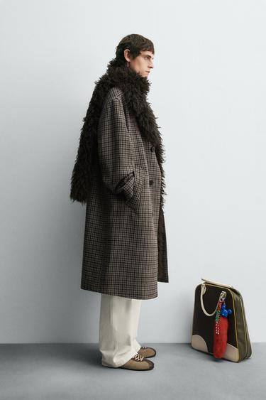 チェック柄コンビコート HARRY LAMBERT FOR ZARA X DISNEYブラウンZaraのチェック柄コンビコート HARRY LAMBERT FOR ZARA X DISNEY - ブラウン