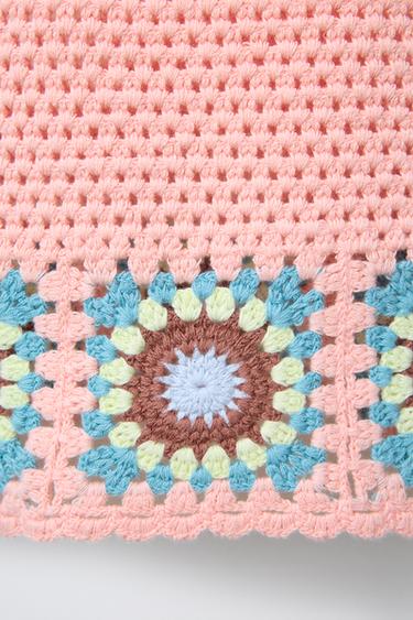 CROCHET KNIT TOP - Neon pink by Zara - Image 3