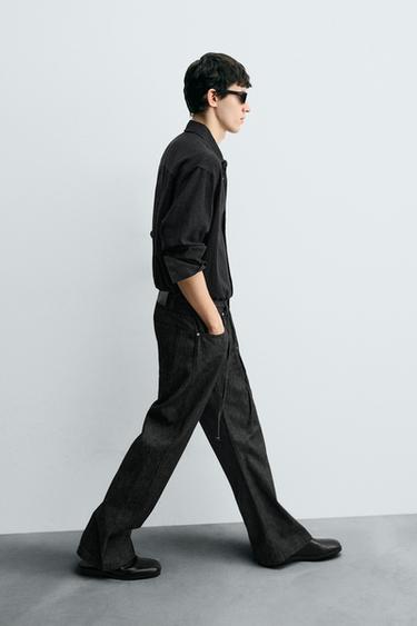RELAXED FLARE FIT JEANS - Black by Zara