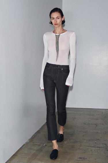 JEANS ZW COLLECTION BOOTCUT 미드 라이즈 - Zara의 블루 - 이미지 0