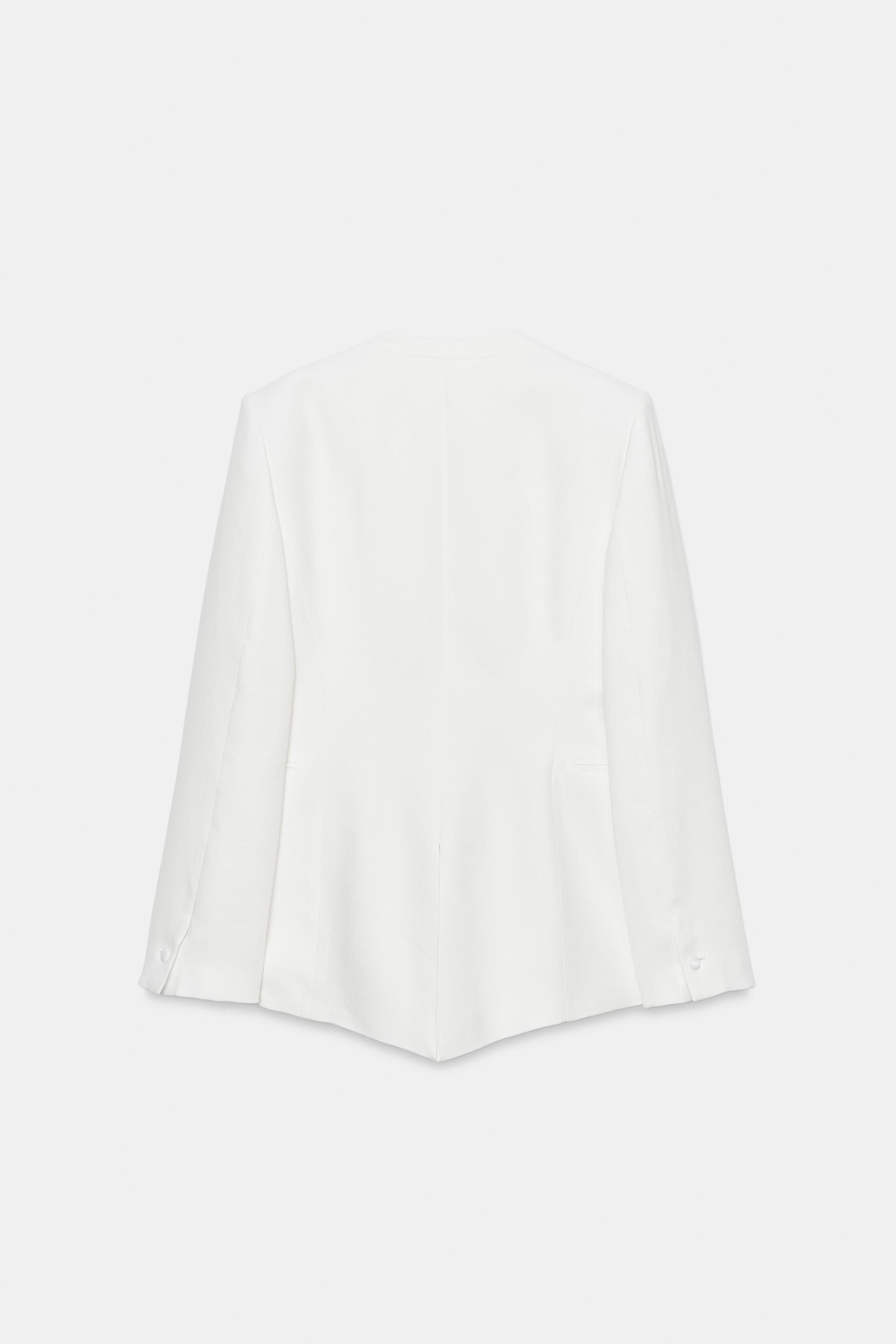 ZW COLLECTION LINEN BLEND TUXEDO BLAZER