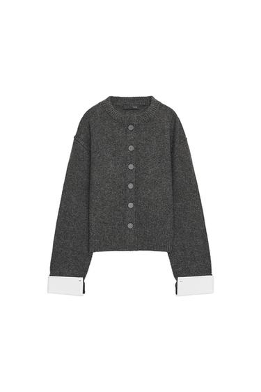 COMBINATION KNIT CARDIGAN