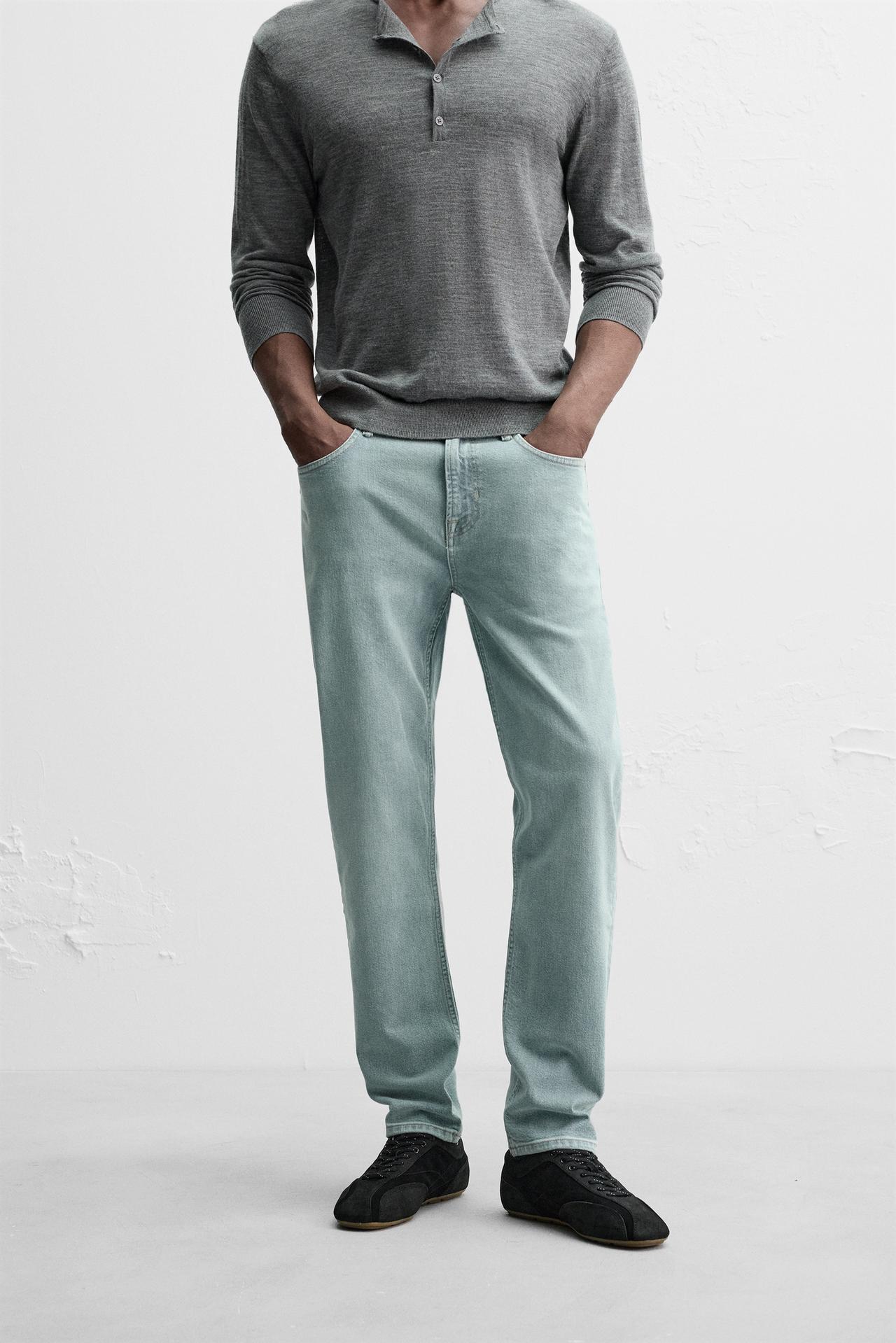 Zara SLIM FIT JEANS - Light blue