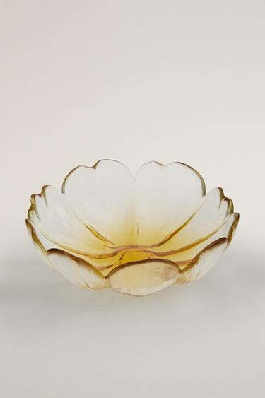 BOL EN VERRE FLEUR - Jaune de Zara - Image 1