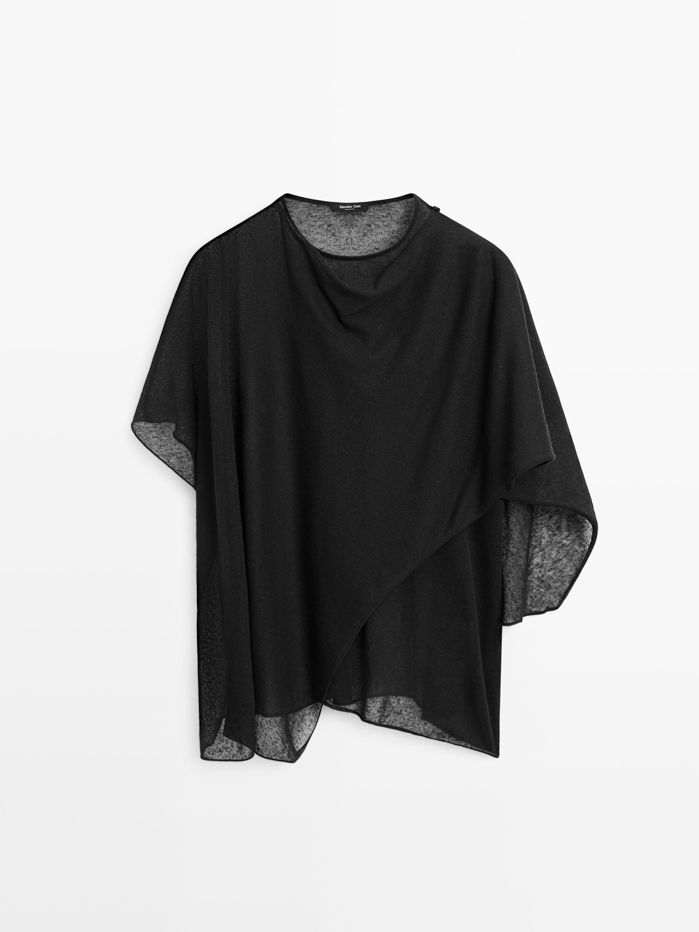 Surplice linen blend cape top