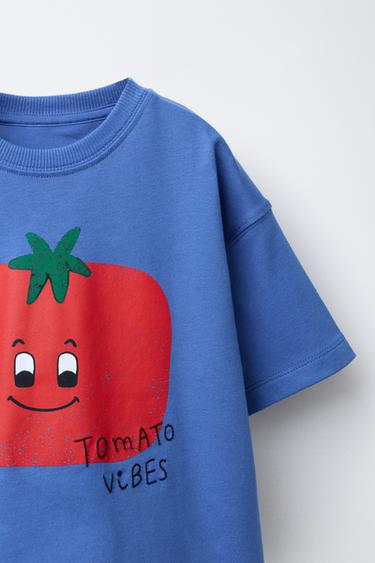 ENSEMBLE DE JOGGING T-SHIRT ET BERMUDA TOMATES - Bleu de Zara - Image 2