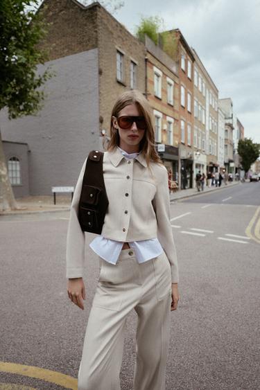 TOPSTITCH JACKET - Sand by Zara - Image 1