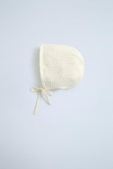 KNIT BONNET WITH SILK - Ecru by Zara - Image 2