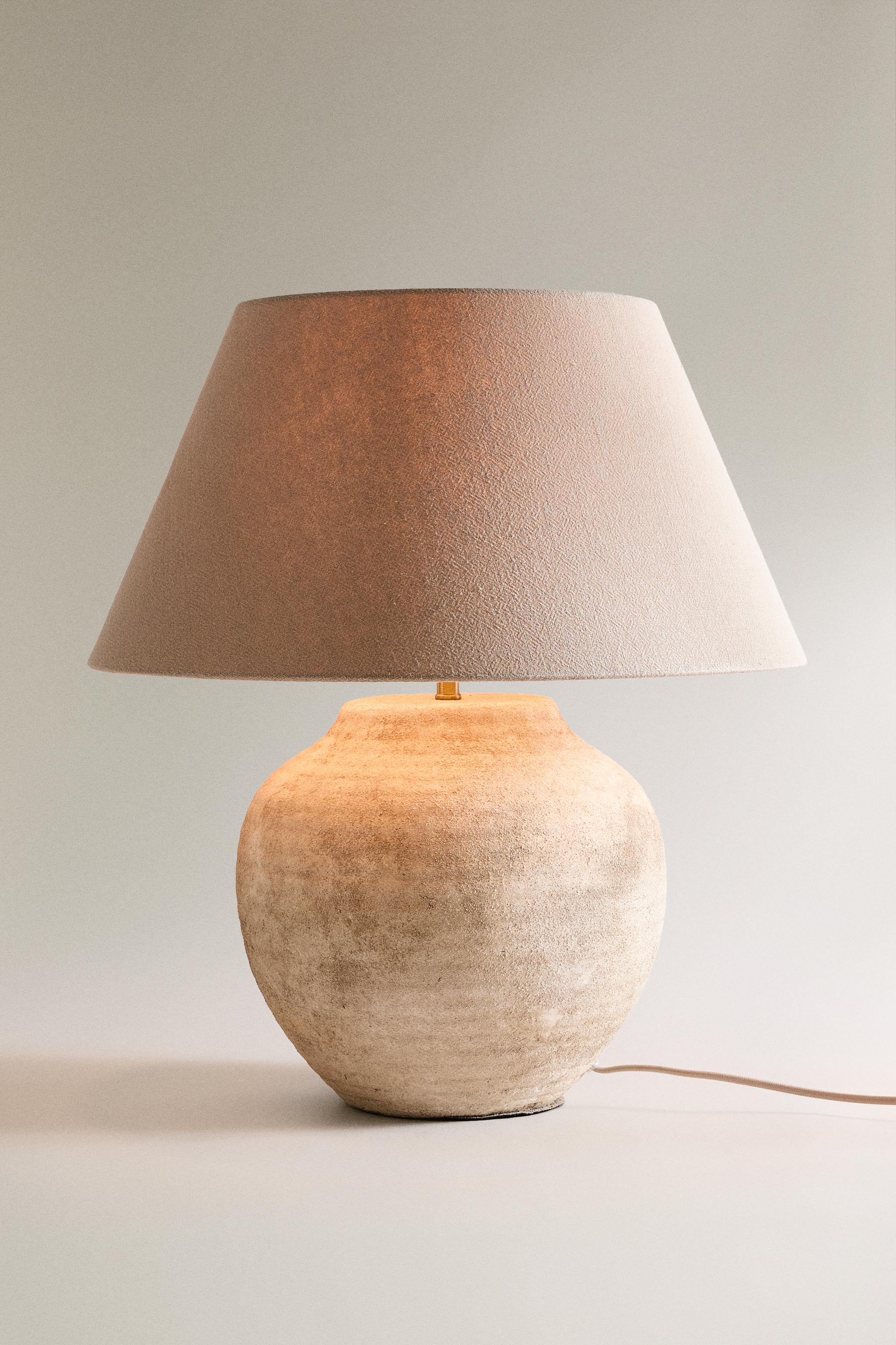LAMPE DE TABLE CÉRAMIQUE VIEILLIE GRAND FORMAT