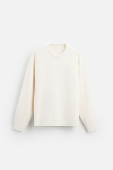 PULL EN MÉLANGE DE COTON - Blanc cassé de Zara - Image 5