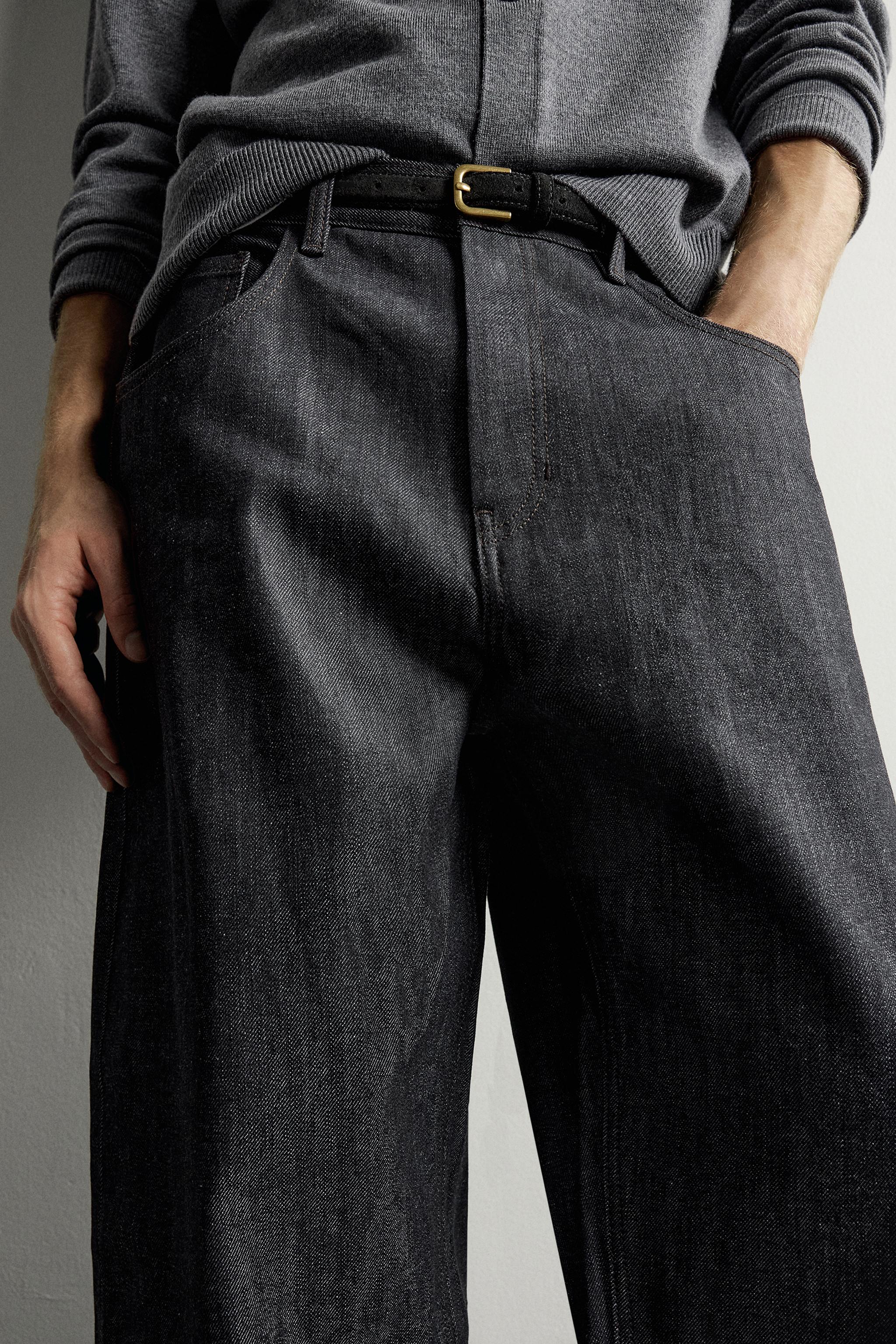 Zara TAPERED FIT GENİŞ PAÇA JEAN görsel 5