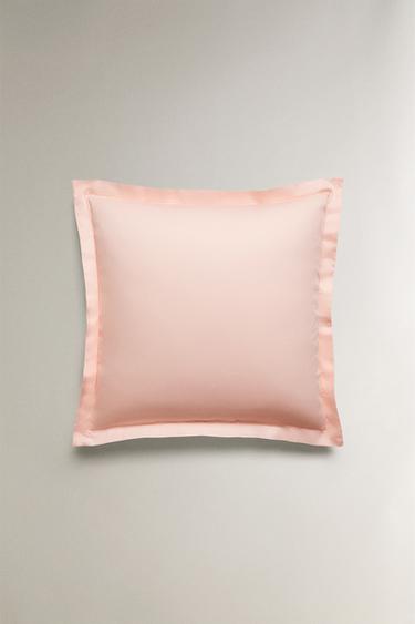 SATEEN PILLOWCASE WITH TRIM (300 THREAD COUNT) - Pastel pink by Zara - Image 2
