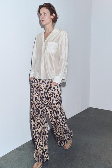 CAMISA BOLSILLO BORDADO ZW COLLECTION - Blanco roto de Zara