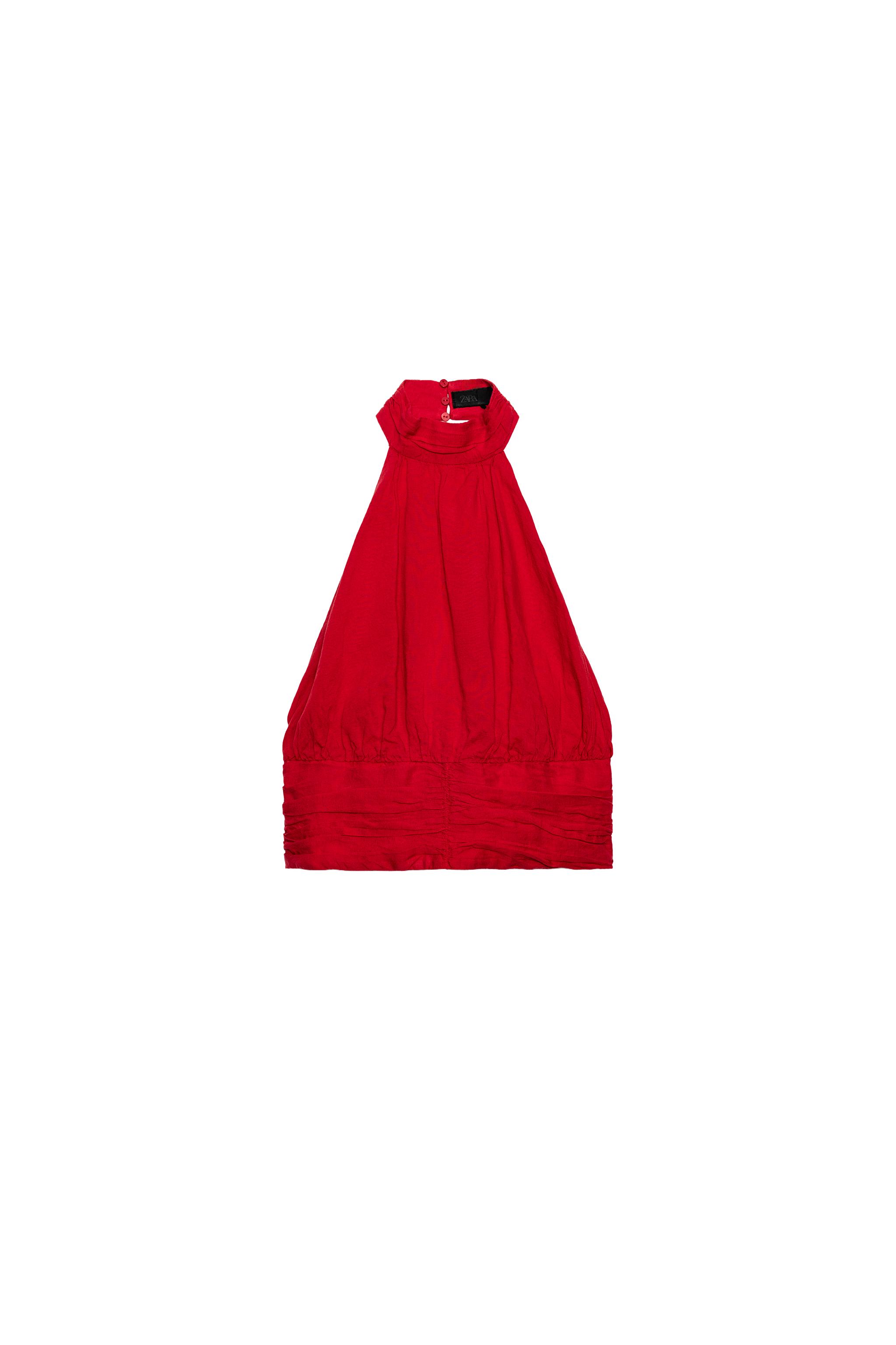 LINEN BACK TIE HALTER TOP