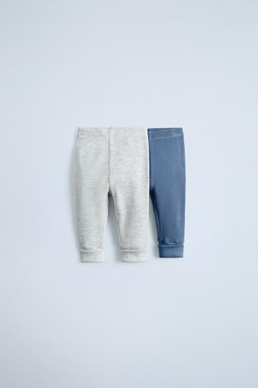 LOT DE DEUX LEGGINGS GAUFRÉS - Bleuté de Zara - Image 0