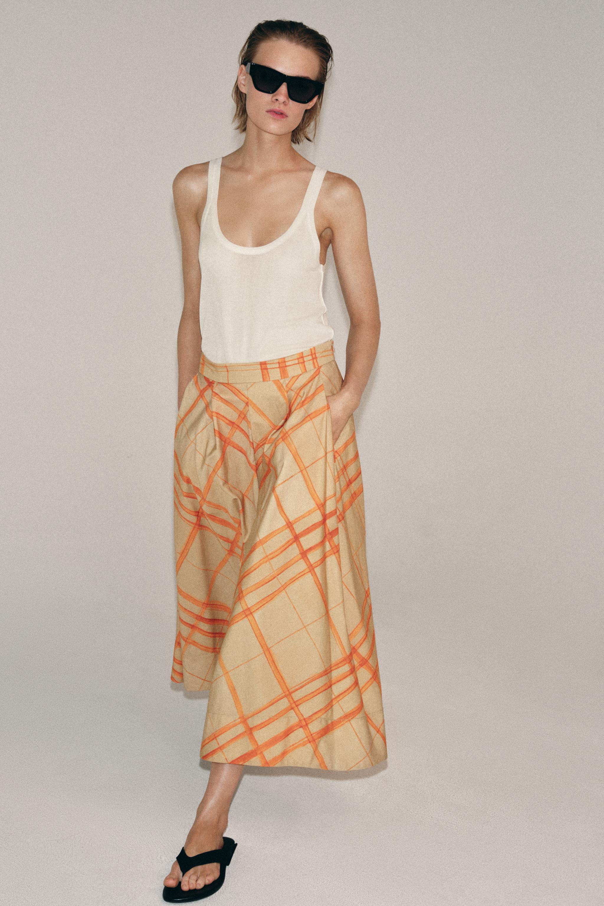 ZW COLLECTION PLAID CAPE SKIRT