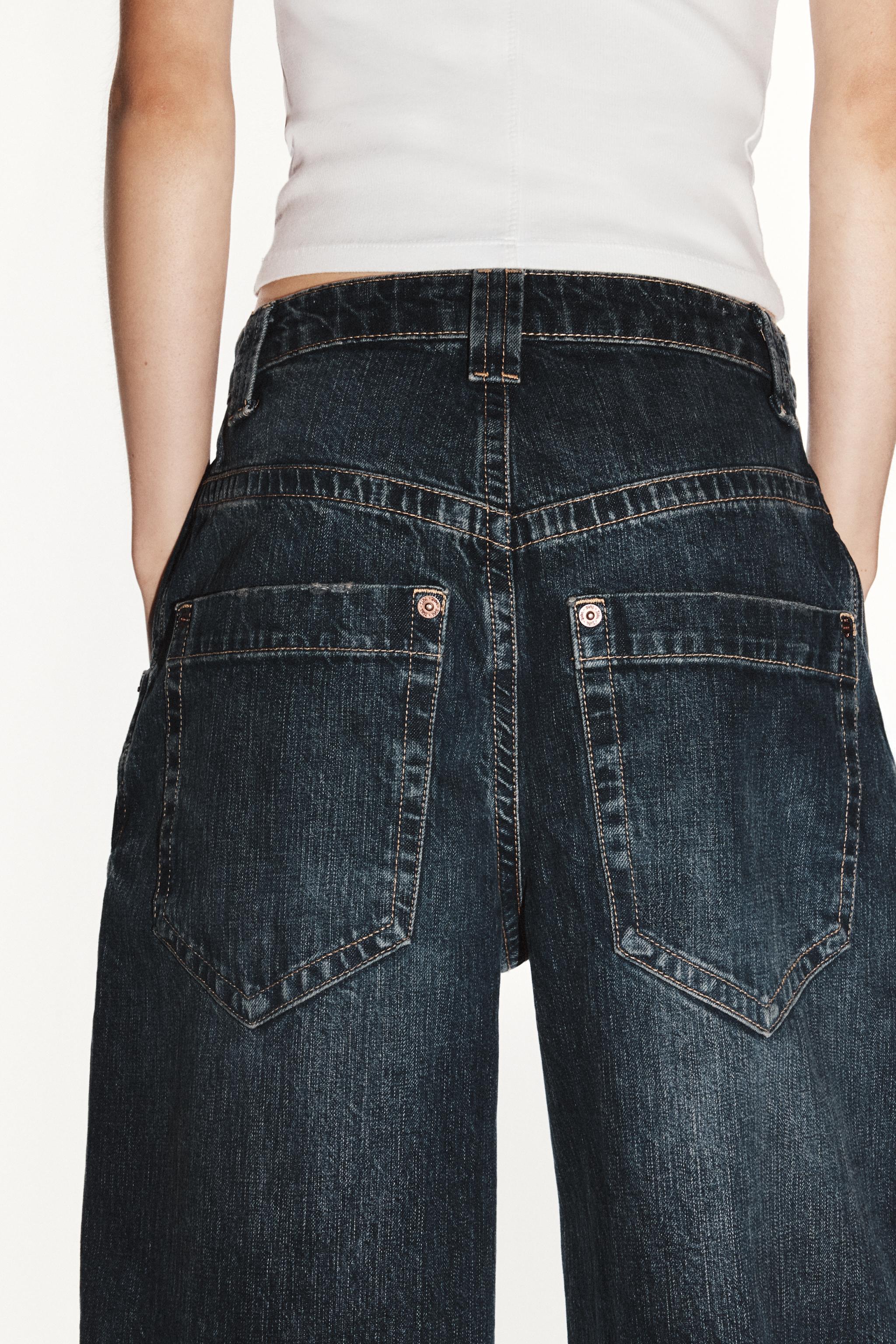 Zara Trf Baggy Orta Bel Jean görsel 8