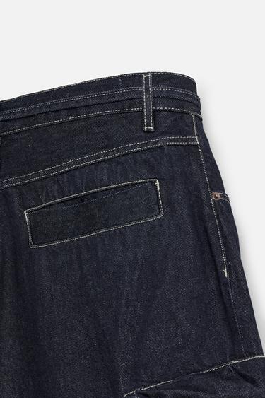 BERMUDA DENIM CARGO COUPE LARGE - Bleu de Zara - Image 9