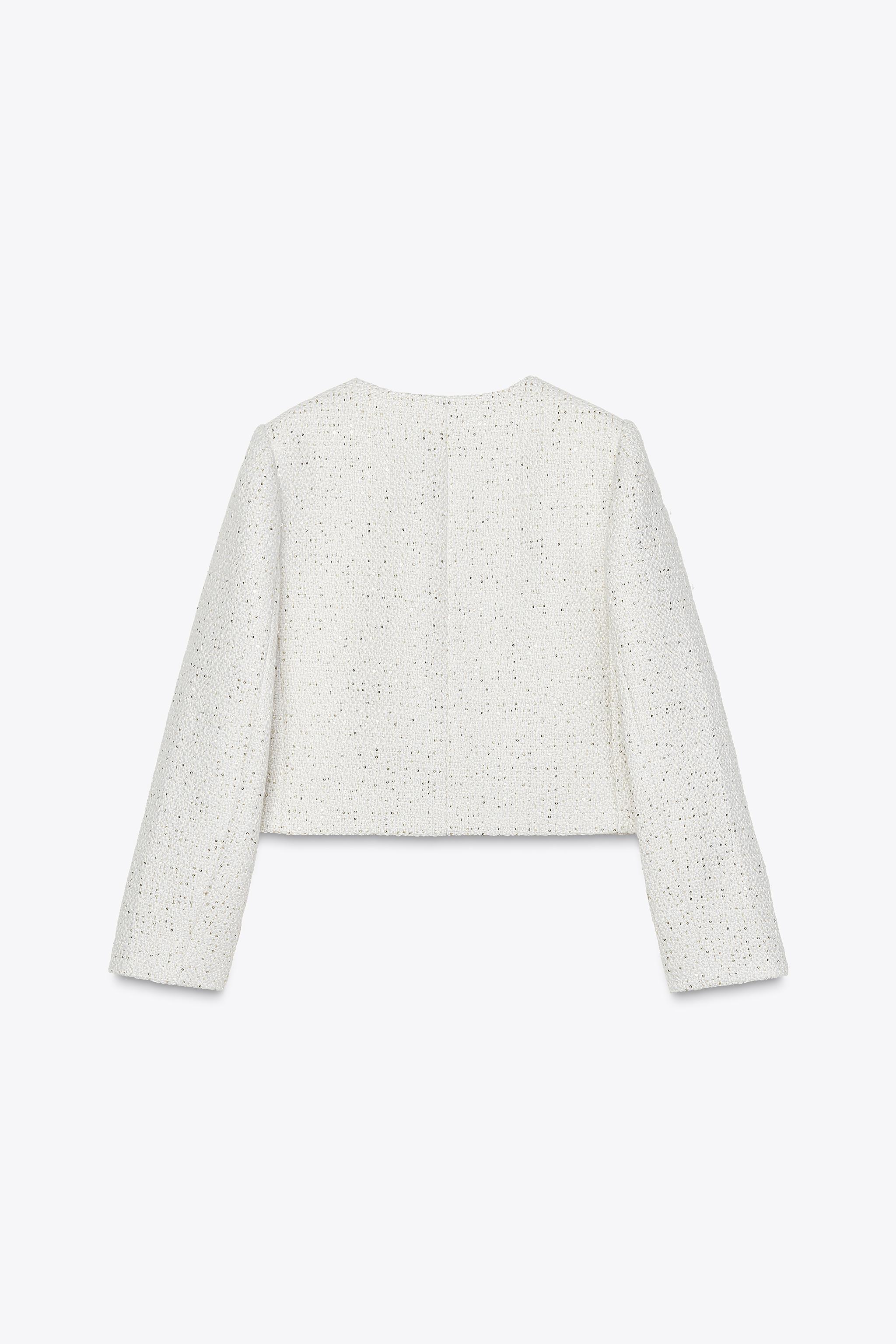 ZARA スパンコールブレザー　新品未使用　M 入学式 スパンコールブレザー - エクリュ | ZARA Japan / 日本