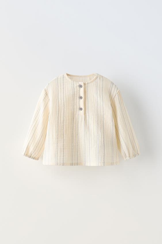 Indi and Cold Ladies Crepe Gauze Shirt - Ecru