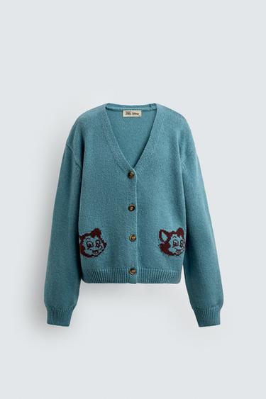 FIGARO JACQUARD CARDINGAN HARRY LAMBERT FOR ZARA X DISNEY - Blue by Zara