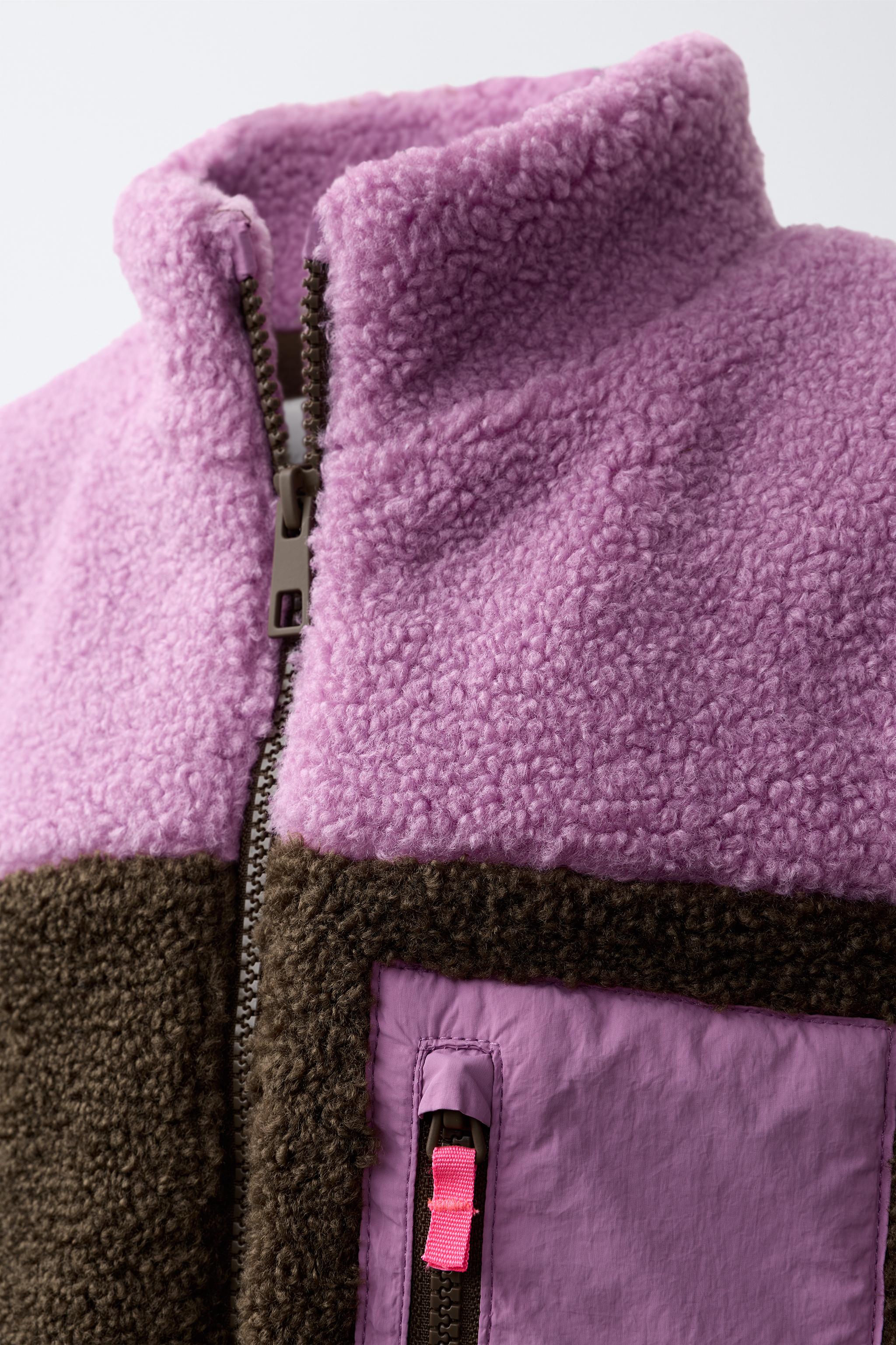 GILET EFFET MOUTON COLOR BLOCK