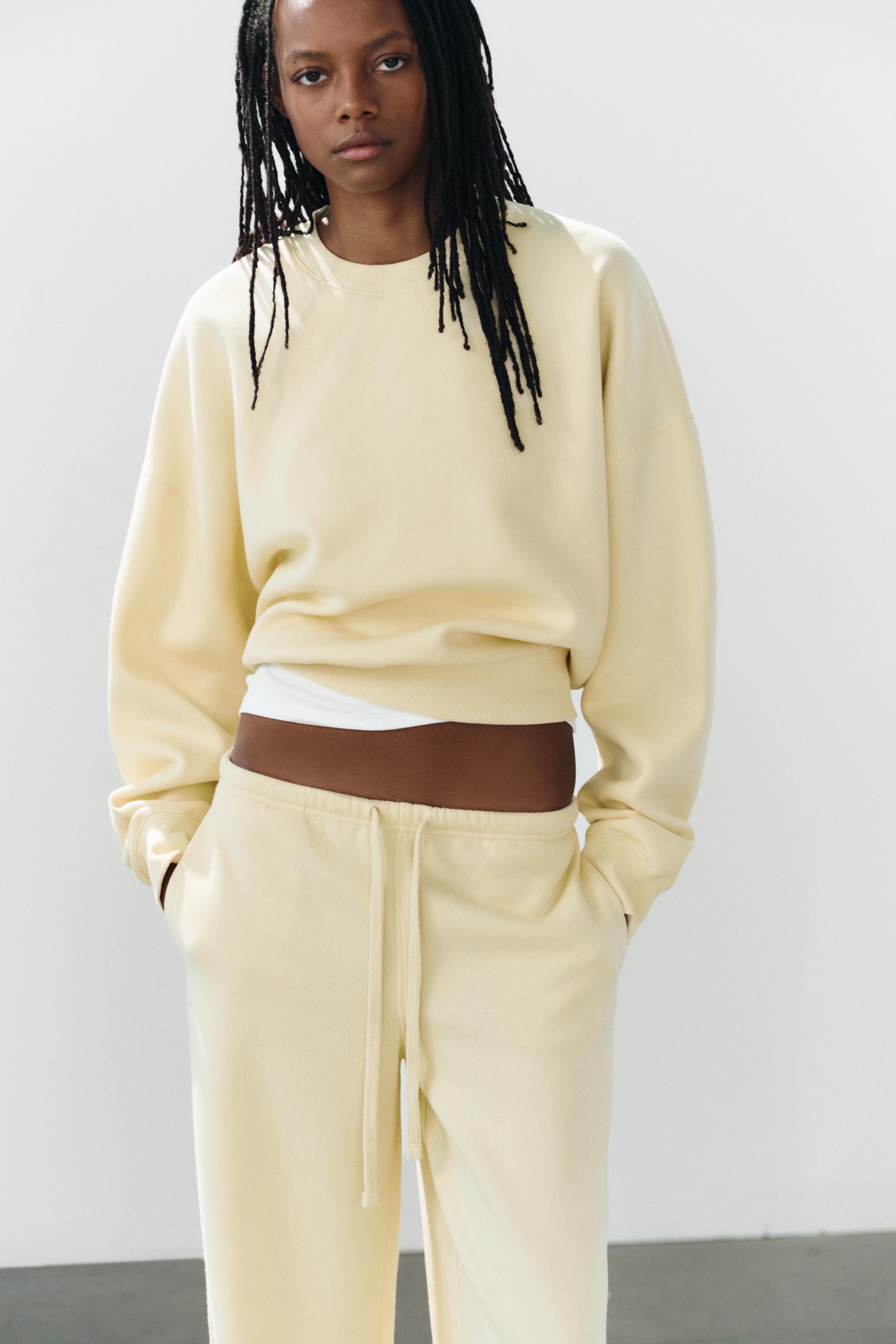 BASIC FLEECE SWEATSHIRT — Yellow