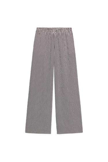 PANTALÓN ANCHO RAYAS - marron/blanco de Zara
