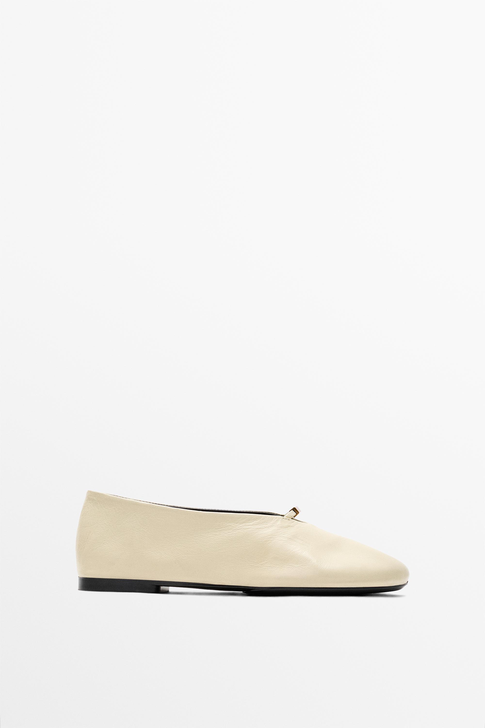 Soft leather ballet flat — Off White