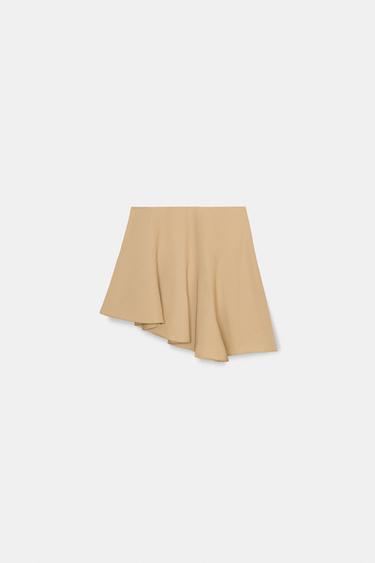 ASYMMETRIC MINI SKIRT - camel by Zara - Image 4