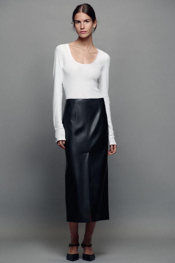 COTTON ROUND NECK T-SHIRT - White by Zara - Image 0