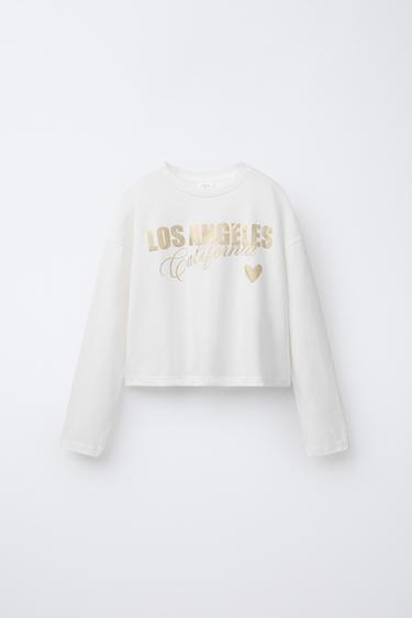 CAMISETA ESTAMPADO TEXTO - Crudo de Zara