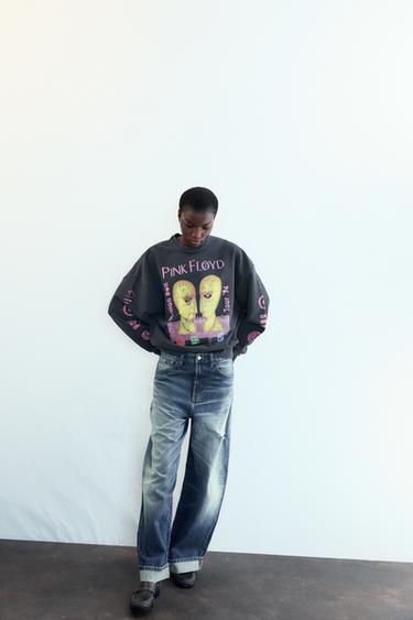 PINK FLOYD© WASHED-EFFECT SWEATSHIRT - Black by Zara