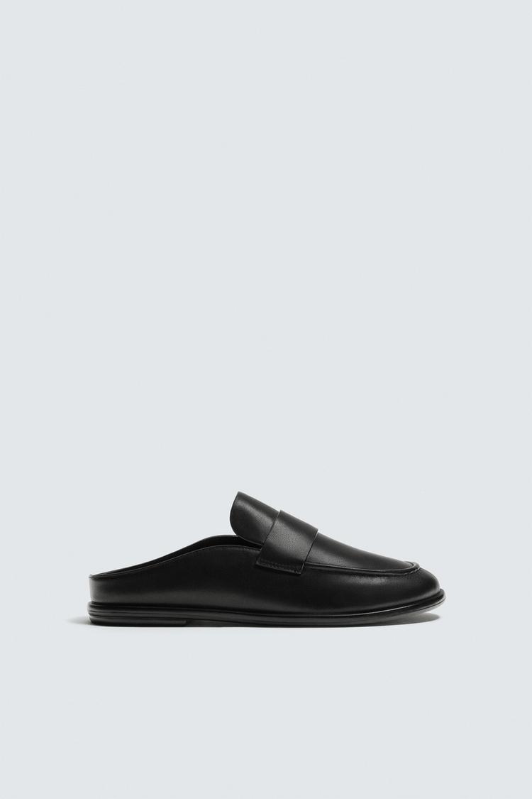 ZARA LEATHER MULE LOAFERS
