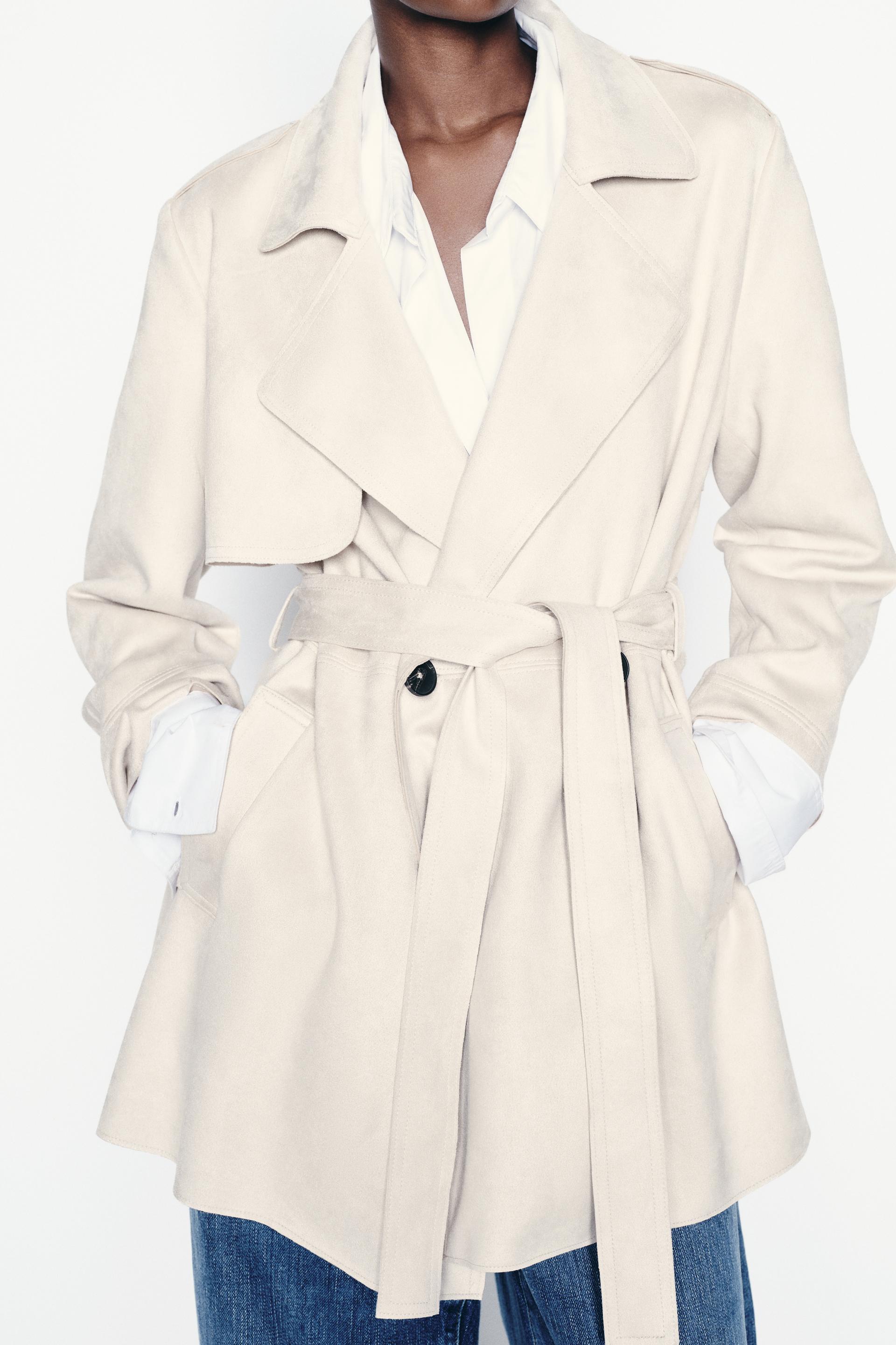 Faux suede trench coat zara hotsell