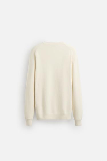 PULL EN MAILLE PERLÉE - Écru de Zara - Image 8