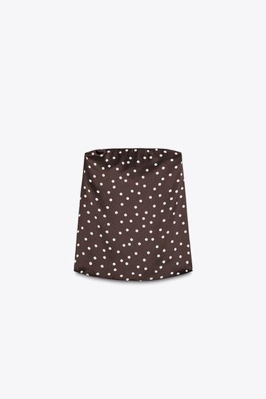 Zara SATIN EFFECT TUBE TOP - Brown / Ecru