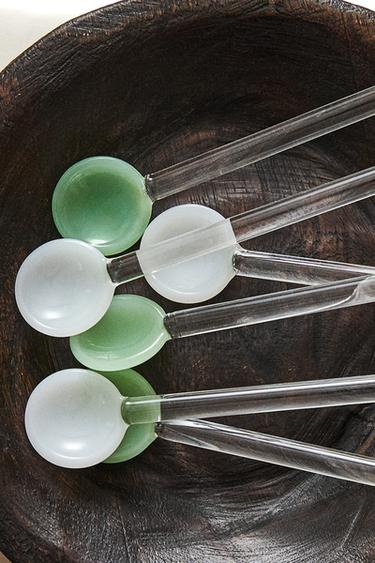 SET OF FLORAL BOROSILICATE GLASS DESSERT SPOONS (SET OF 6) - 990 by Zara - Image 5