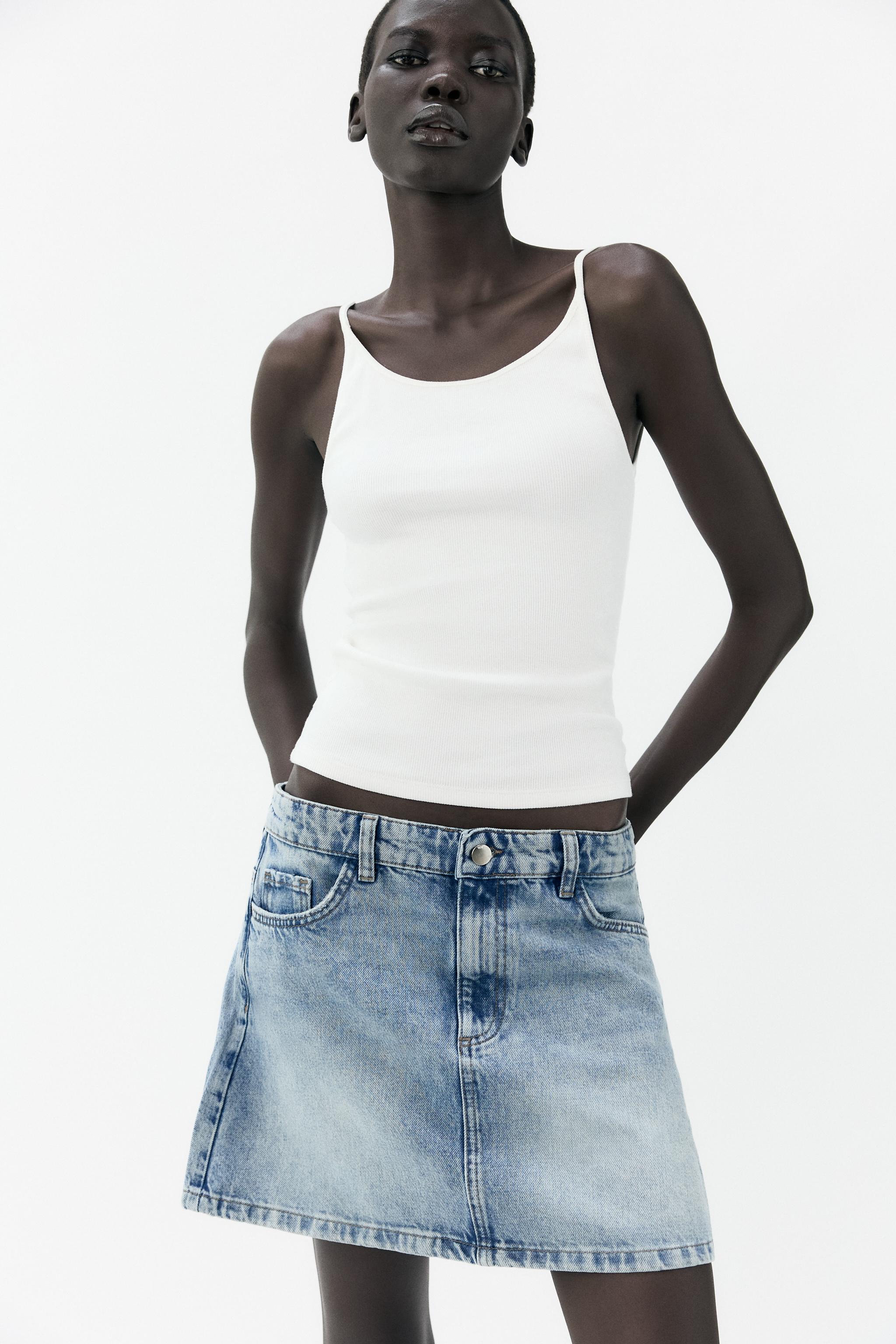 TRF BAGGY デニムミニスカート - ブルー | ZARA Japan / 日本