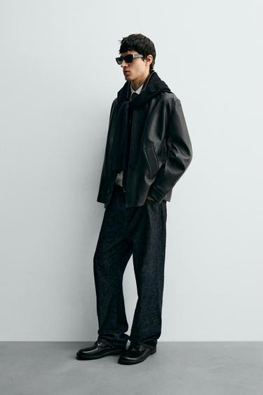 BLOUSON EN CUIR - Noir de Zara - Image 3