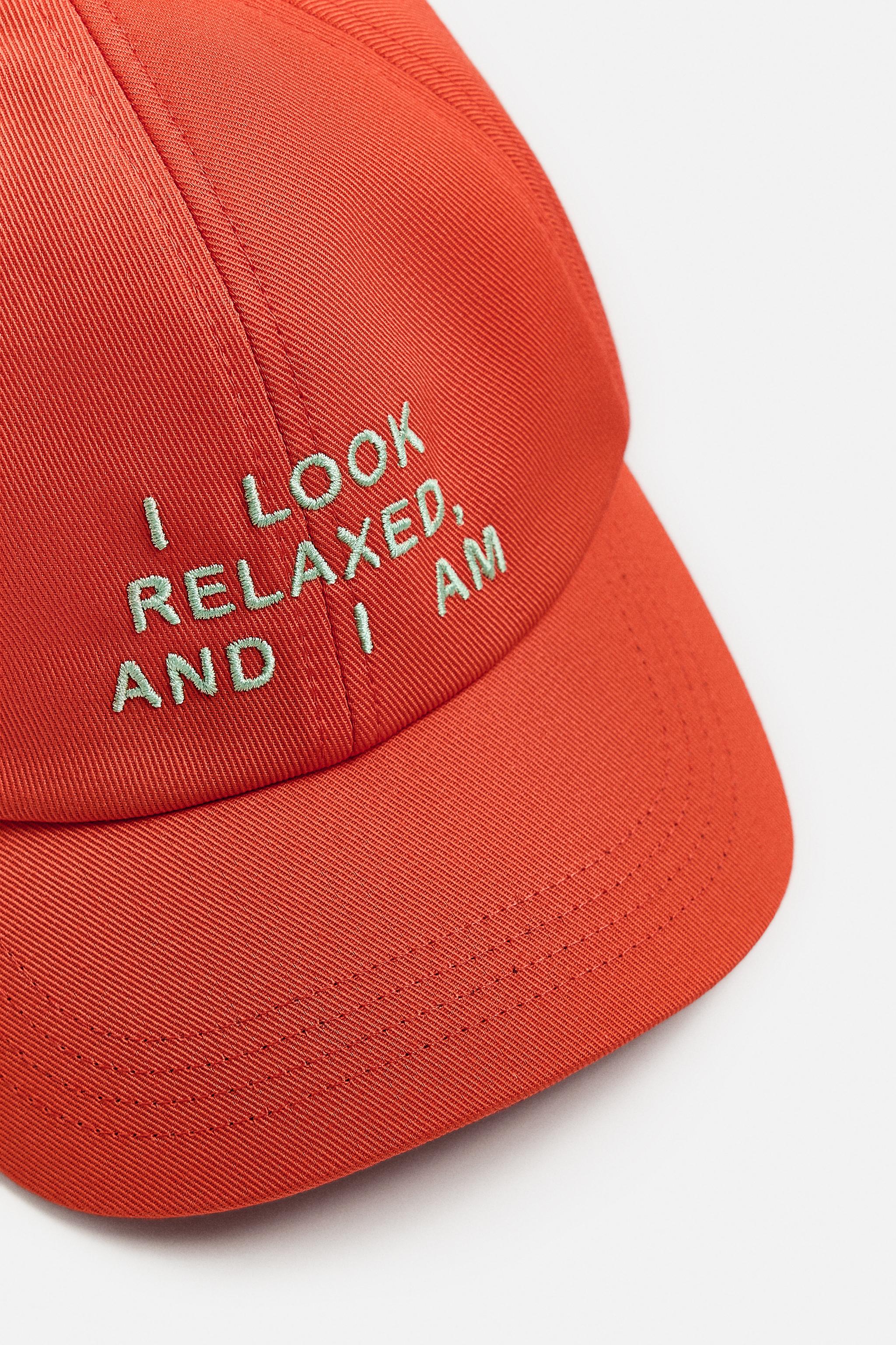 EMBROIDERED TEXT CAP - Orange | ZARA United States