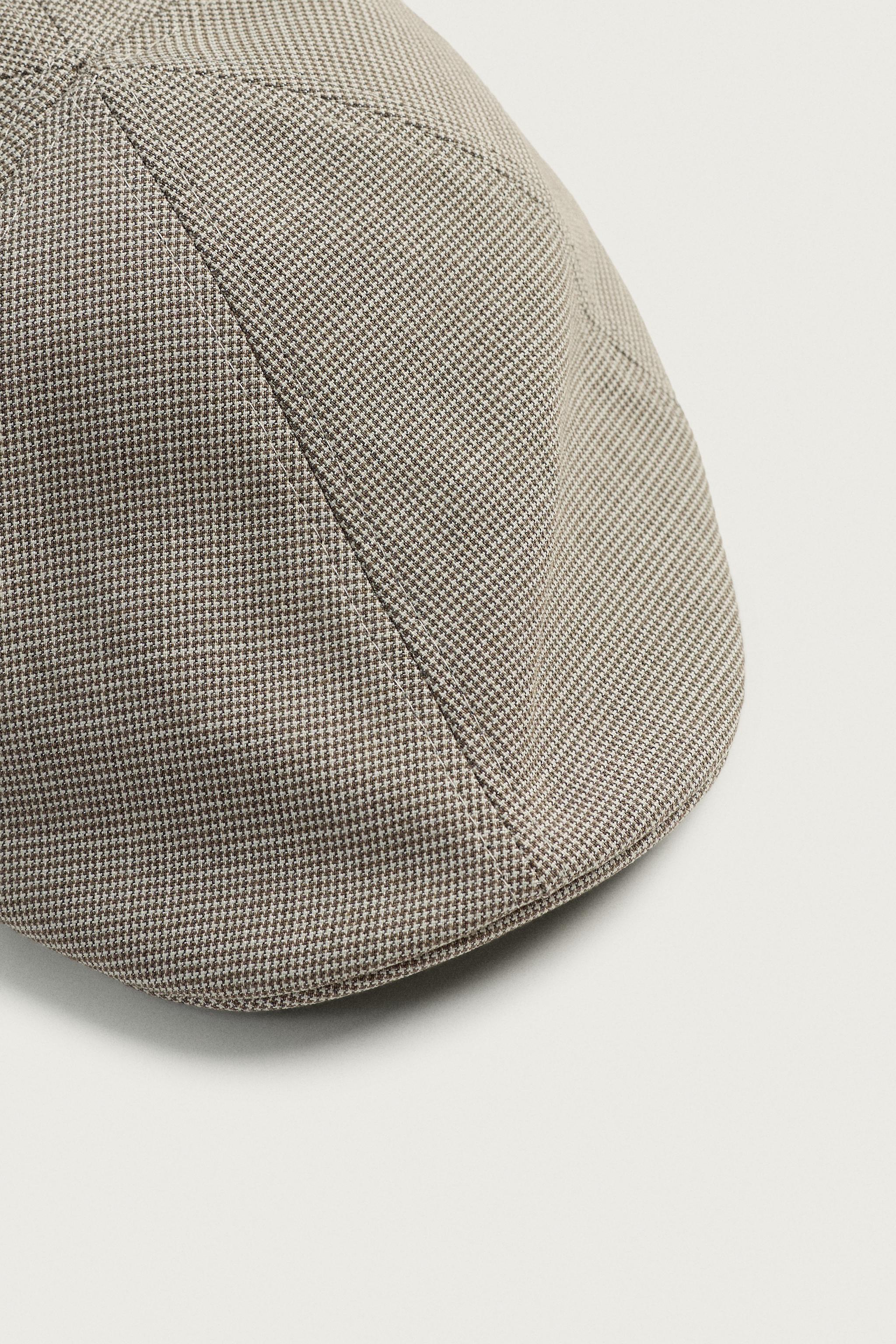 Мужские головные уборы Zara TEXTURED PLAID BERET — фото 5
