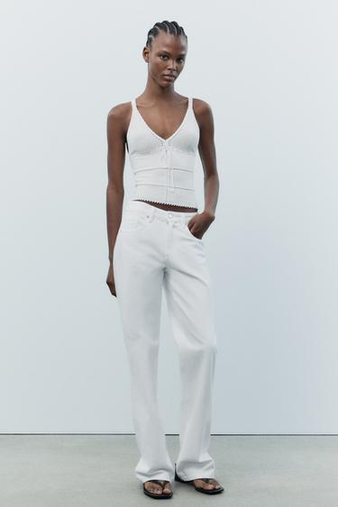 TOP PUNTO POINTELLE - Blanco roto de Zara - Imagen 0