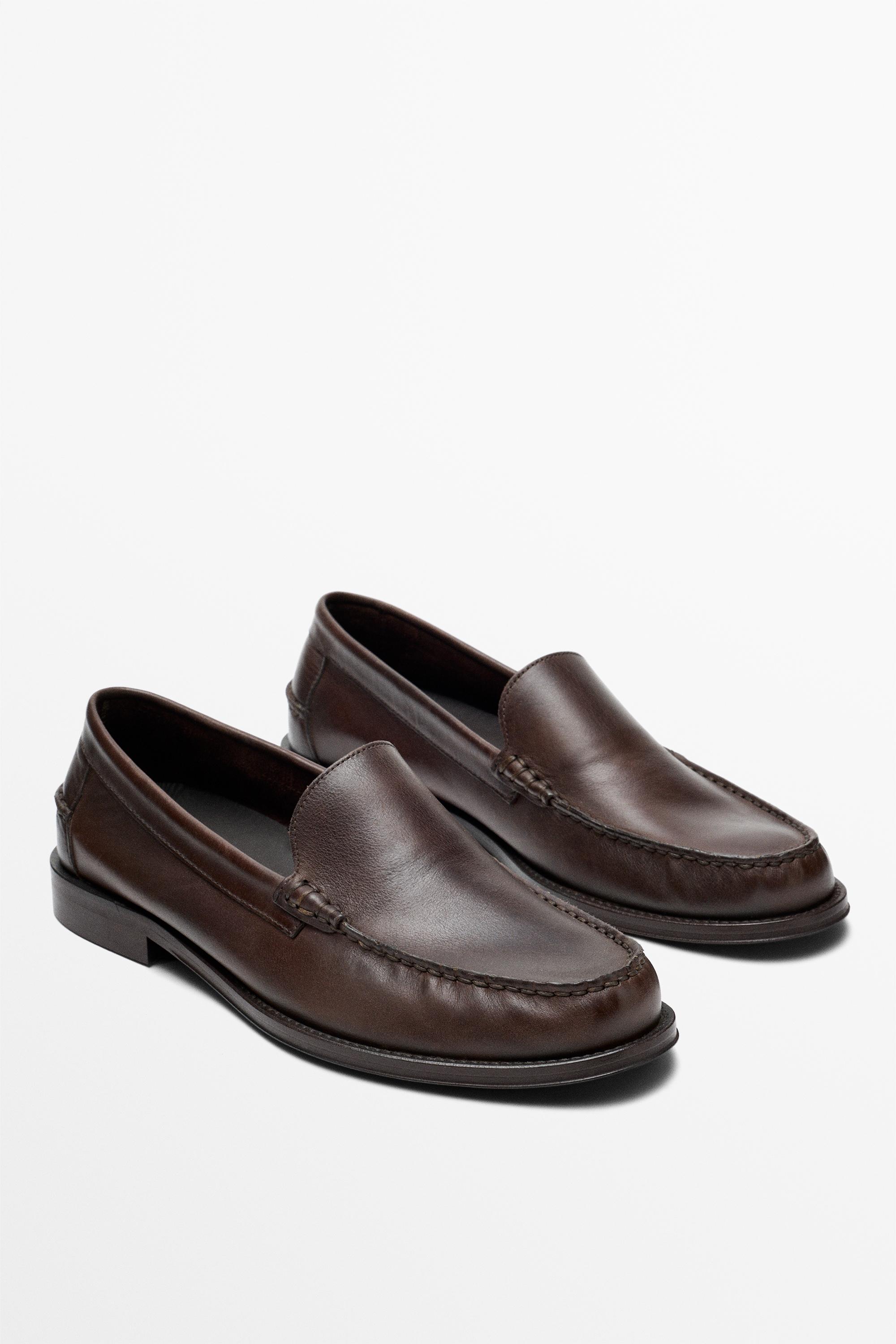 Oiled leather loafers — Dark tan