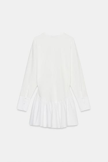SHORT DRESS WITH BATWING SLEEVES - White by Zara - Image 7