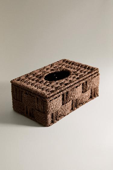 WOVEN PAPER TISSUE BOX - Brown by Zara - Image 1