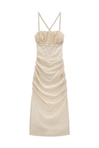MIDI DRESS WITH DRAPED DETAIL