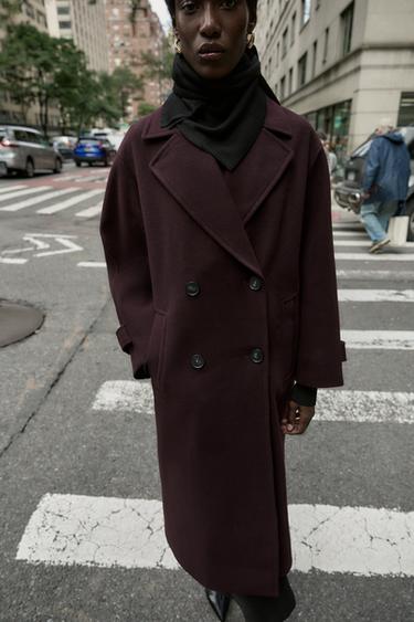 SOFT OVERSIZE COAT - Burgundy by Zara - Image 2